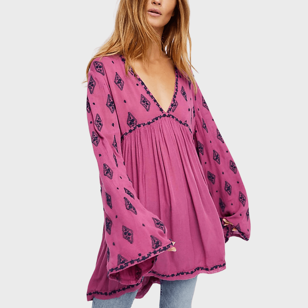 Boho klänning RosaRöd / S