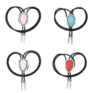 Bolo tie med ädelstenslook i vattendroppsform