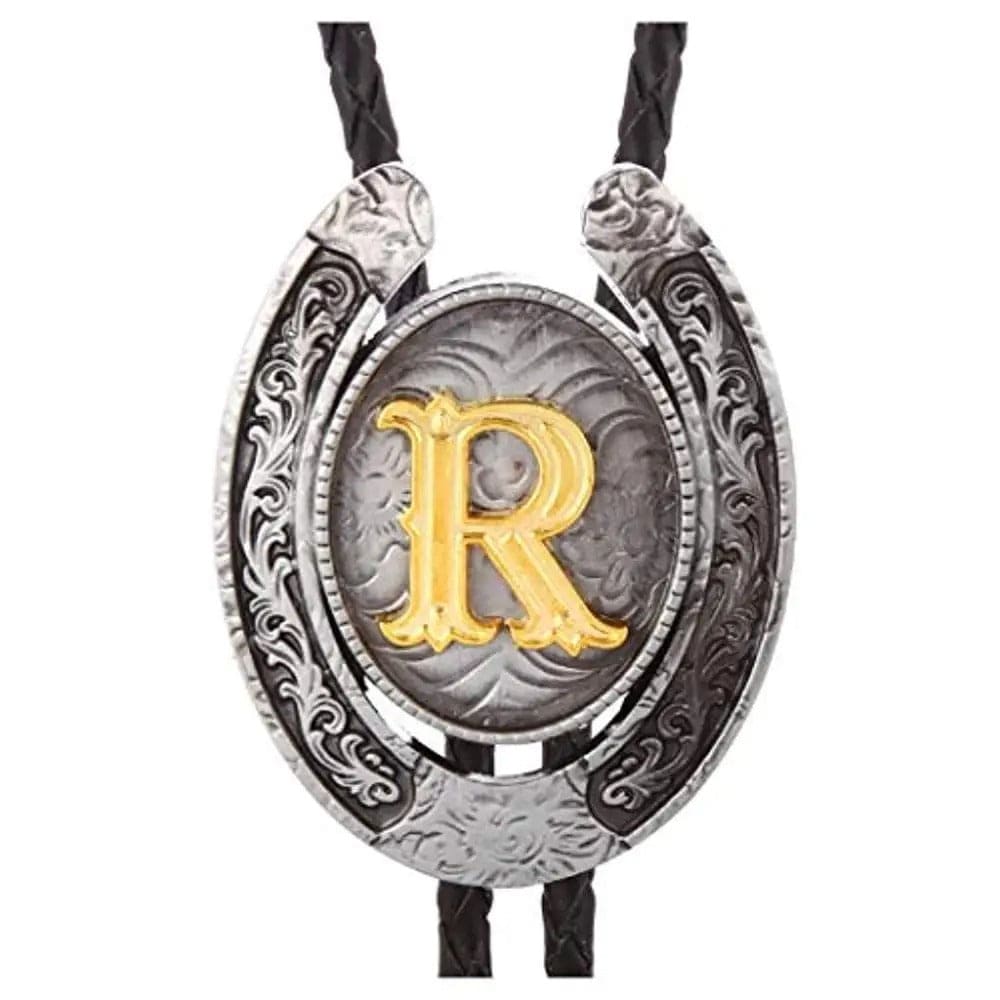 Bolo tie med bokstavsemblem A–Z Silver R