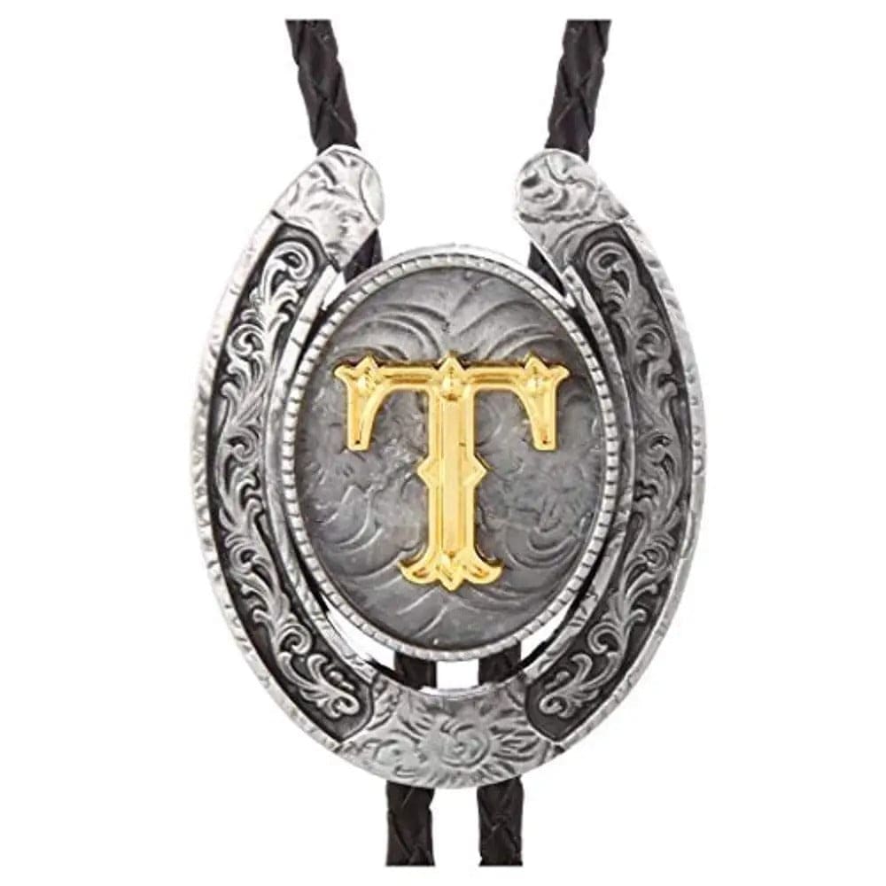 Bolo tie med bokstavsemblem A–Z Silver T