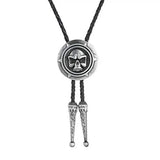 Bolo tie med dödskalle i metall Silver
