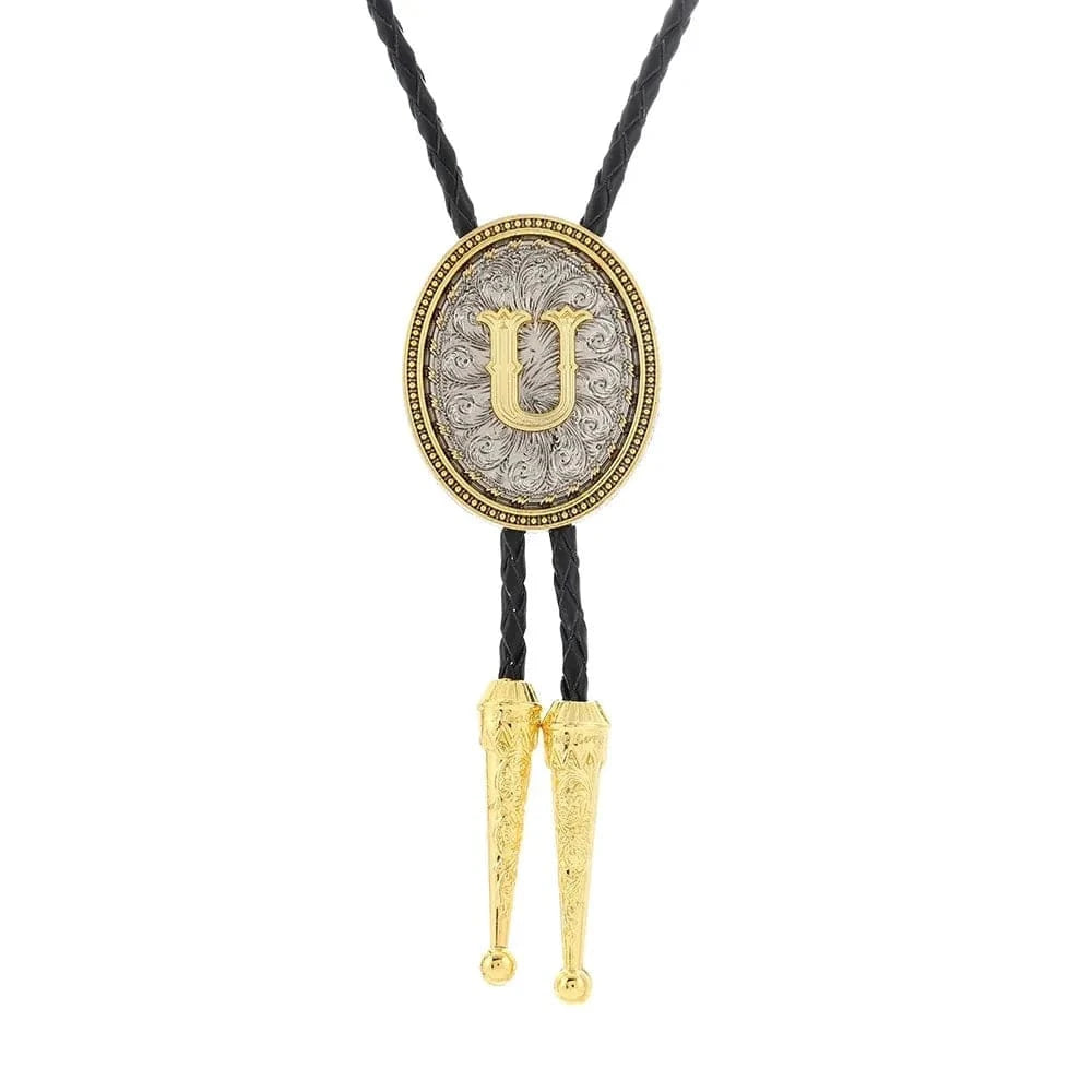 Bolo tie med initial A–Z i tvåtonad metall U