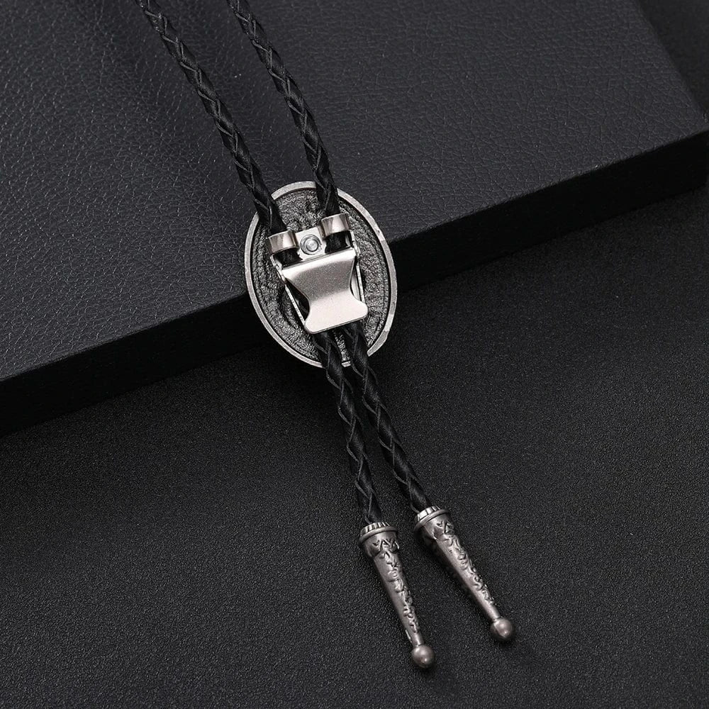 Bolo tie med ormmönster i antiksilver Mörksilver