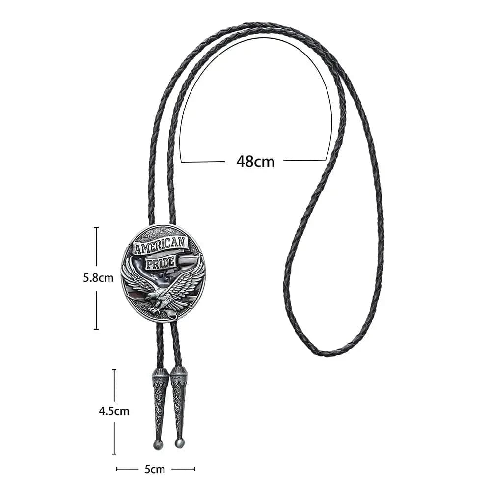 Bolo tie med örn och "American Pride"-emblem