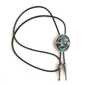 Bolo tie med örn och turkosdetaljer Silver och turkosblå