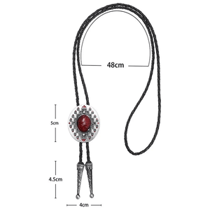 Bolo tie med röd sten och geometrisk design Röd