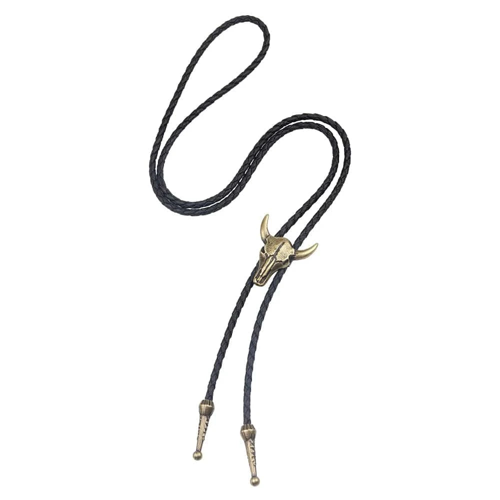 Bolo tie med tjurskalle i metall Brons