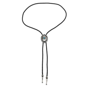 Bolo tie med turkosdetalj och justerbar läderrem Brun läderrem