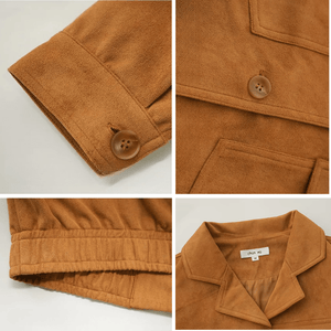 Brun bomberjacka i mocka dam