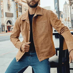 Brun suede jacka