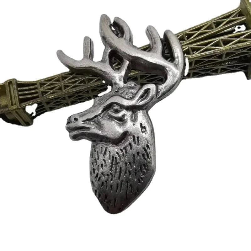 Concho Hjorthuvud i Antiksilver 39.5×25mm