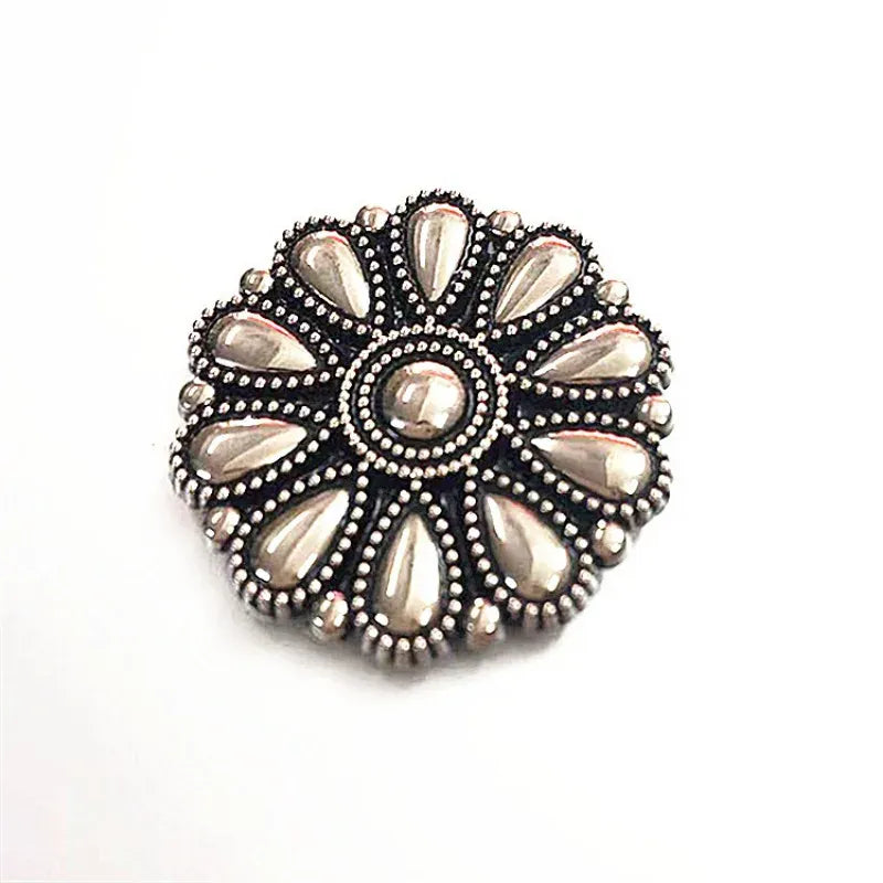 Concho vintageblomma Silver / 30mm