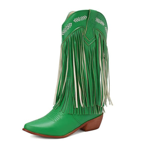 Cowboy boots mocka dam Grön / 36