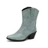 Mönstrade Låga Cowboyboots för Dam Blå / 36