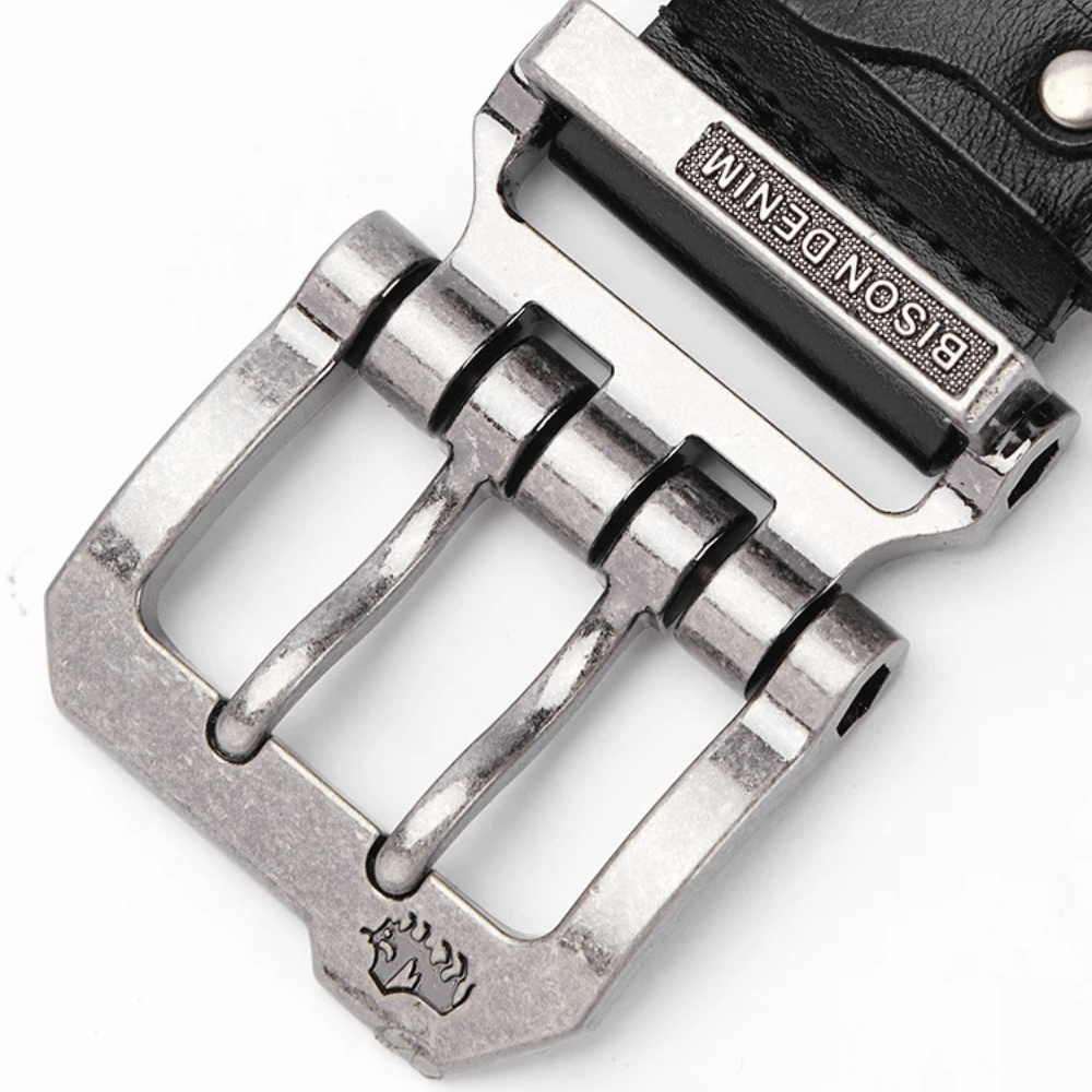 Cowboybälte i Äkta Läder med Retro Spänne