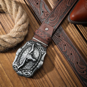 Cowboybälte med Longhorn-emblem