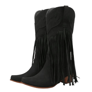 Cowboyboots med fransar och retrolook