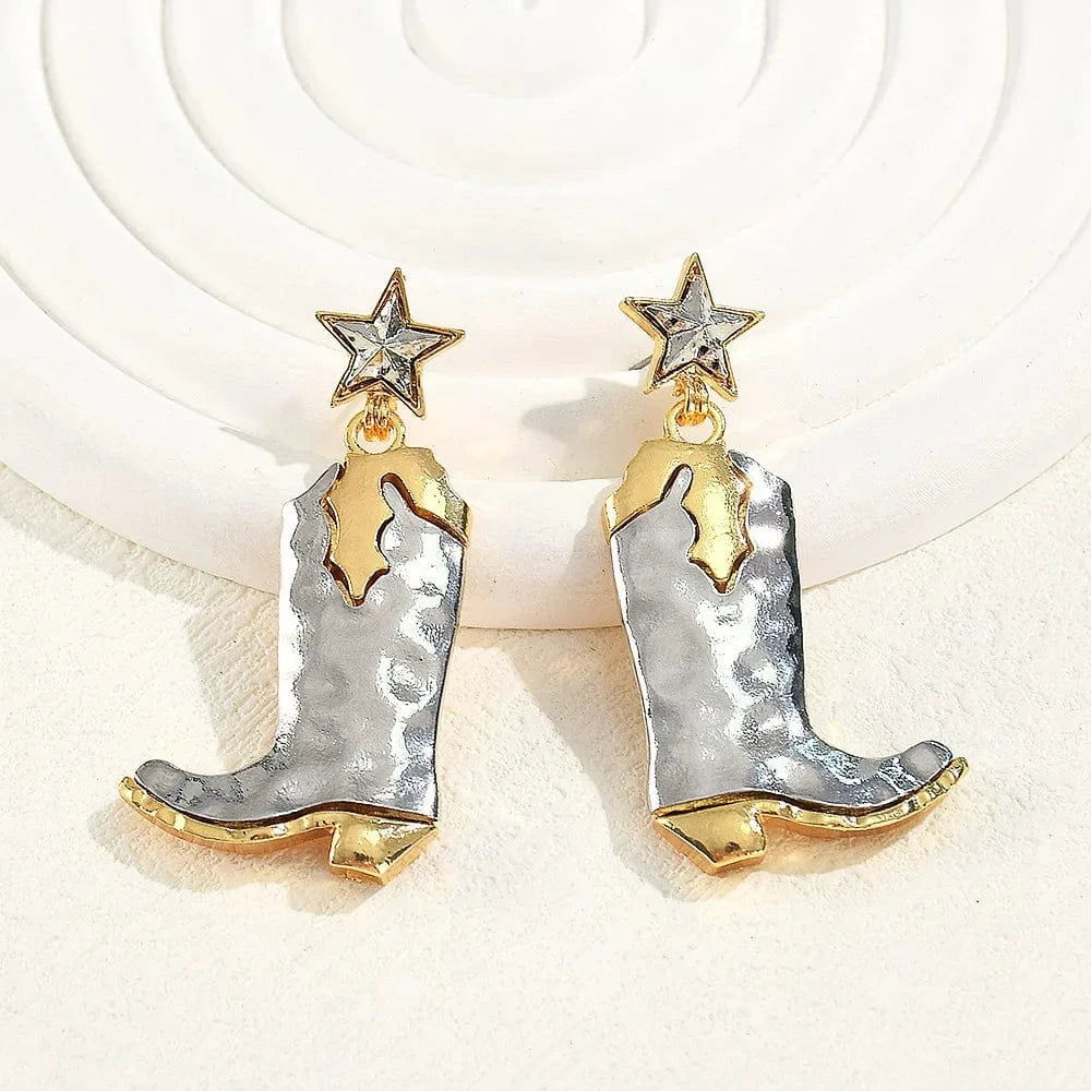 Cowboyboots örhängen Guld och silver