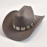 Cowboyhatt dam med dekorativt bälte i silver Grå / 57-59cm
