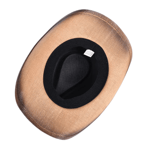 Cowboyhatt i Flätad Halmlook med Solskärm