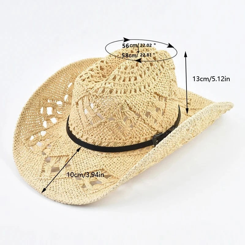 Cowboyhatt i Flätat Halm