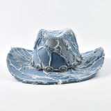 Cowboyhatt i jeans Himmelblå / Kan justeras