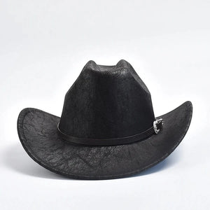 Cowboyhatt Konstläder Svart / One Size