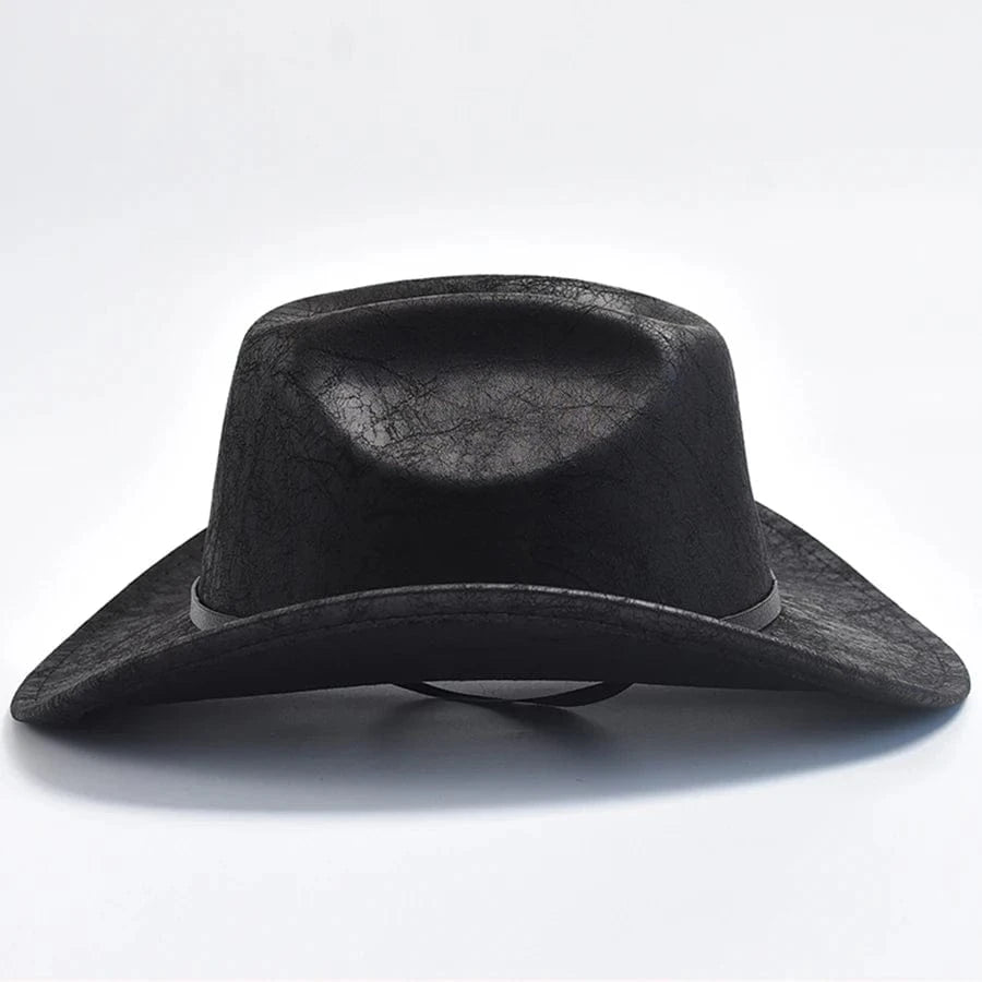 Cowboyhatt Konstläder Svart / One Size
