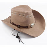 Cowboyhatt läder Ljusbeige / 58cm