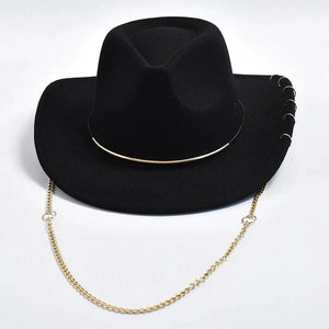 Cowboyhatt med Metallkedja