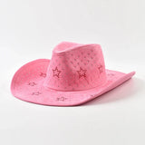 Cowboyhatt med strassstjärnor Rosa / Kan justeras