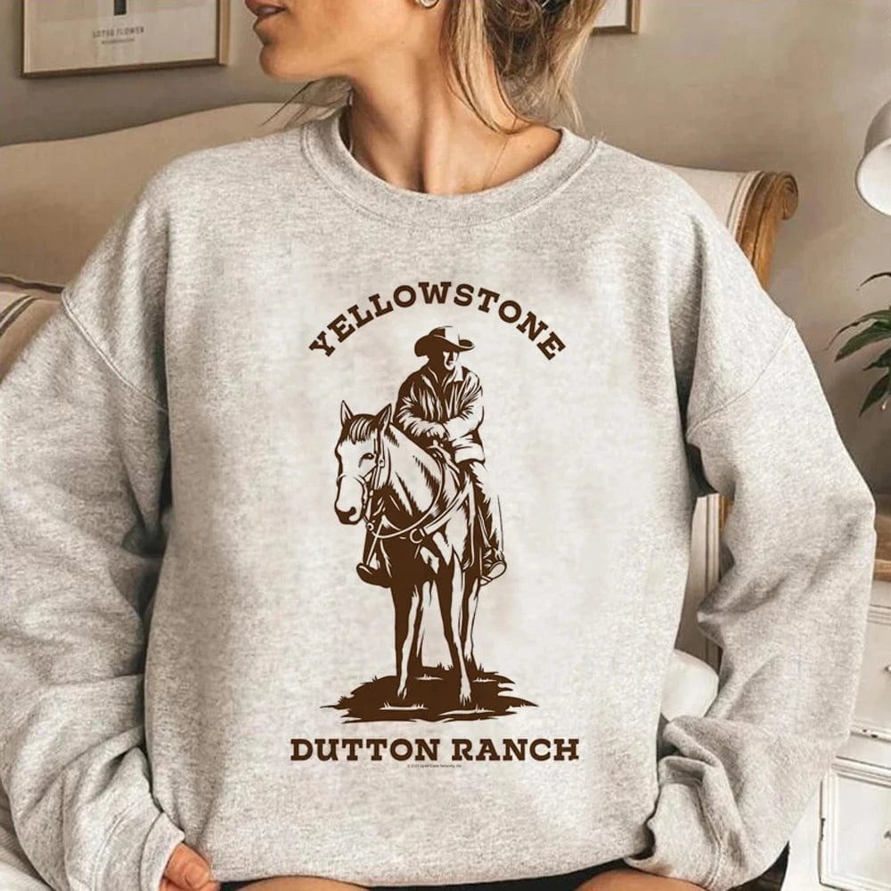 Cowgirl Hoodie i Fleece Brown Horse Rider / XS