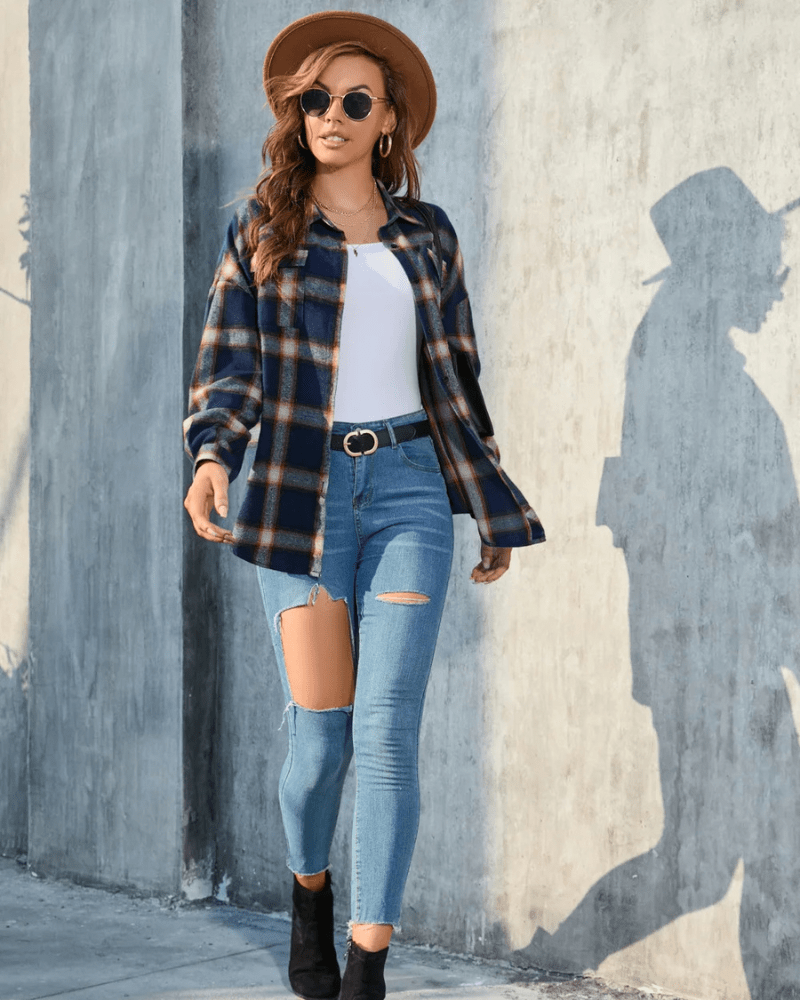 Cowgirl rutig flanellskjorta