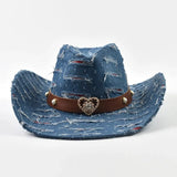 Denim Cowboyhatt Mörkblå / Kan justeras
