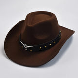 Elegant cowboyhatt i filt Mörkbrun / One Size