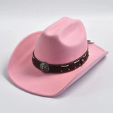 Filthatt Cowboy med Läderbälte Rosa / One Size