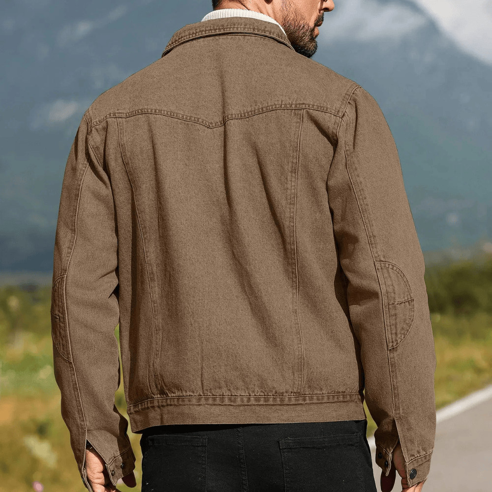 Fodrad denim jacka herr