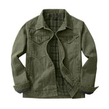 Fodrad denim jacka herr Grön / M