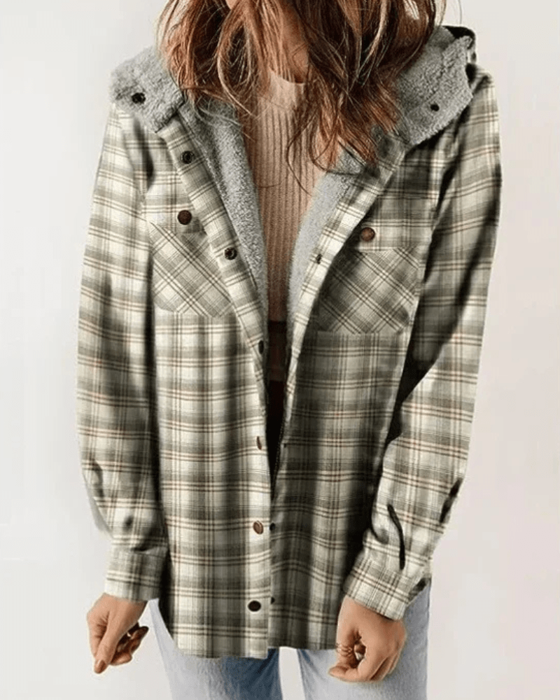 Fodrad skjorta dam Grön / S