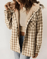 Fodrad skjorta dam Khaki / S