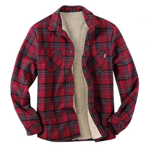 Fodrad skjorta herr Röd / M