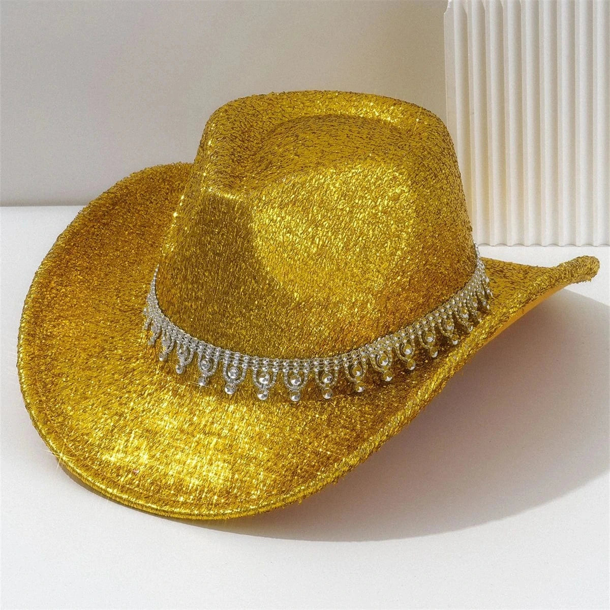 Glittrig cowboyhatt Guld / 57