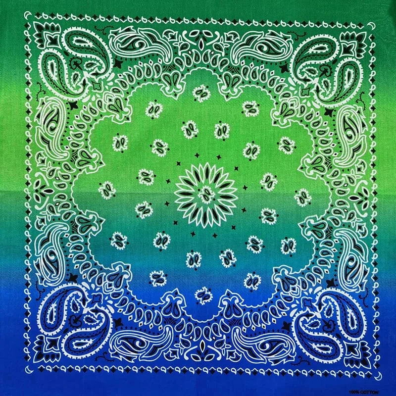 Grön Blå Ombré Bandana Grön blå