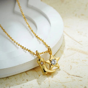 Halsband med hänge i form av en cowboyboots och stjärna Guld