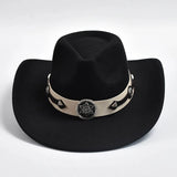 Klassisk Westernhatt i filt Svart / One Size
