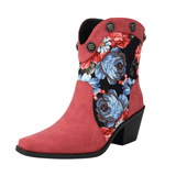 Korta Cowboyboots med Blommor Röd / 36