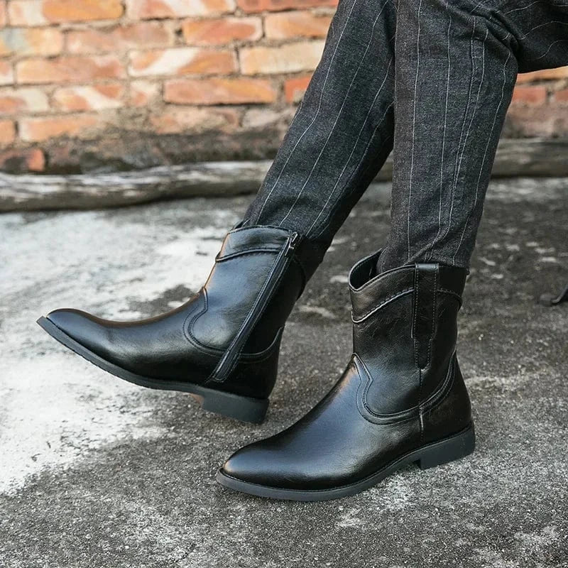 Låga cowboy boots herr