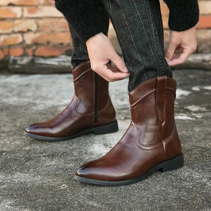 Låga cowboy boots herr