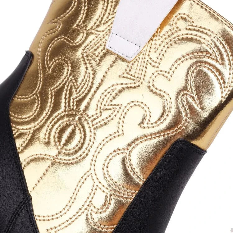 Låga Cowboyboots med Nitar för Dam