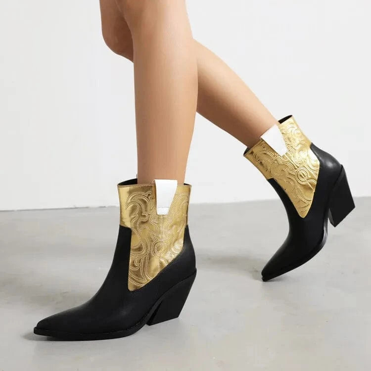 Låga Cowboyboots med Nitar för Dam